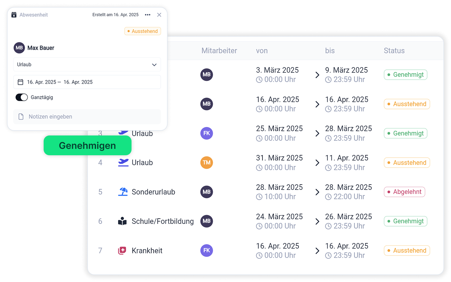 Abwesenheiten & Urlaub