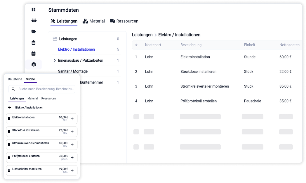 Stammdaten für Angebote & Rechnungen