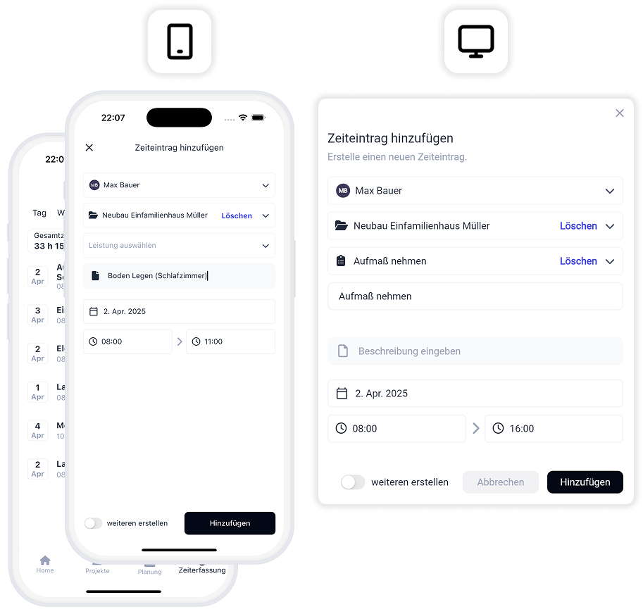 Zeiterfassung, wo du gerade bist